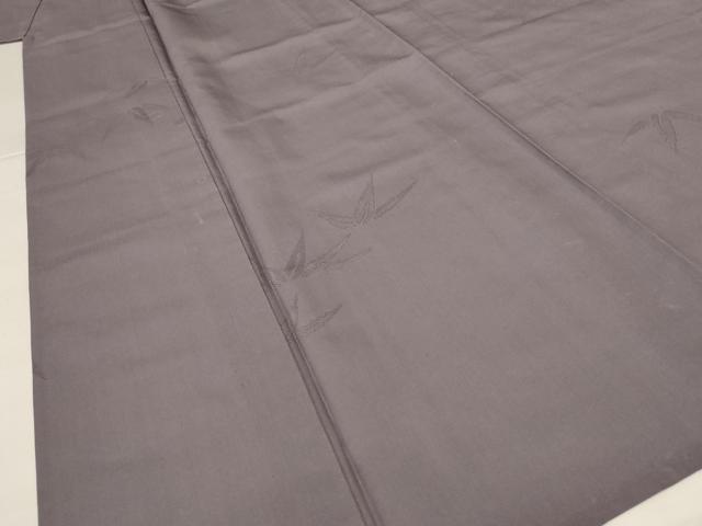平和屋着物＊夏物 色無地 笹文紗 源氏鼠色 正絹 逸品 AABH4004jd