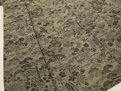 平和屋着物＊夏物 お召 風景草花文 正絹 逸品 AABH4010jd