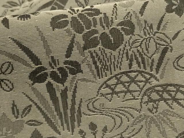 平和屋着物＊夏物 お召 風景草花文 正絹 逸品 AABH4010jd