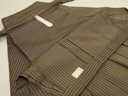 平和屋着物＊夏物　男性　行灯袴　縞　正絹　逸品　AABH4012jd