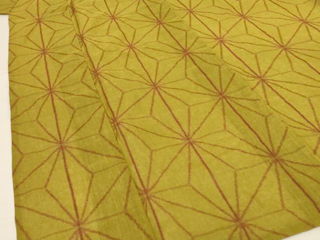 平和屋着物＊夏物 小千谷ちぢみ 麻の葉文様 麻 逸品 AABH4015jd