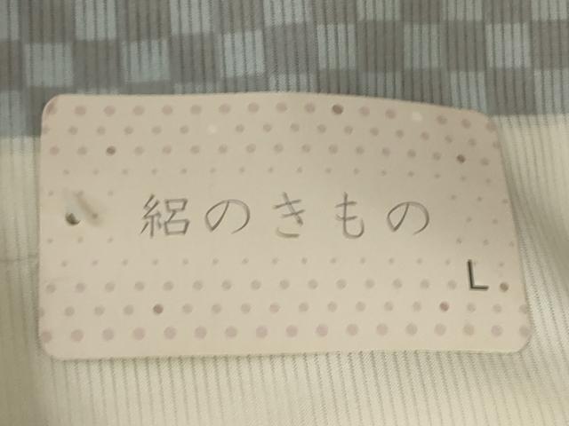 平和屋着物＊夏物 小紋 絽 市松間道 洗える着物 未使用 AABH4018jd
