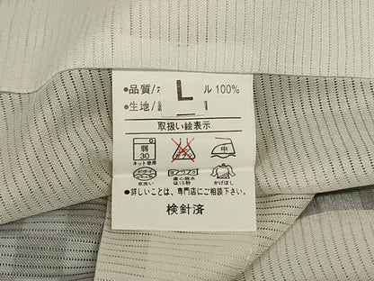 平和屋着物＊夏物 小紋 絽 市松間道 洗える着物 未使用 AABH4018jd