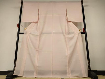 平和屋着物＊夏物 小紋 絽 箔散らし文 金銀彩 正絹 逸品 未使用 AABH4020jd