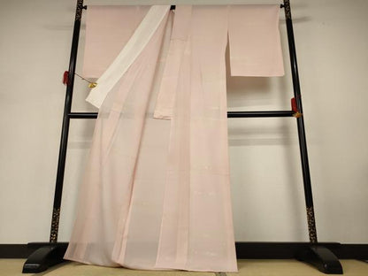 平和屋着物＊夏物 小紋 絽 箔散らし文 金銀彩 正絹 逸品 未使用 AABH4020jd