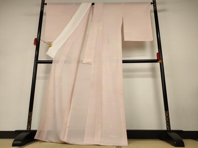 平和屋着物＊夏物 小紋 絽 箔散らし文 金銀彩 正絹 逸品 未使用 AABH4020jd