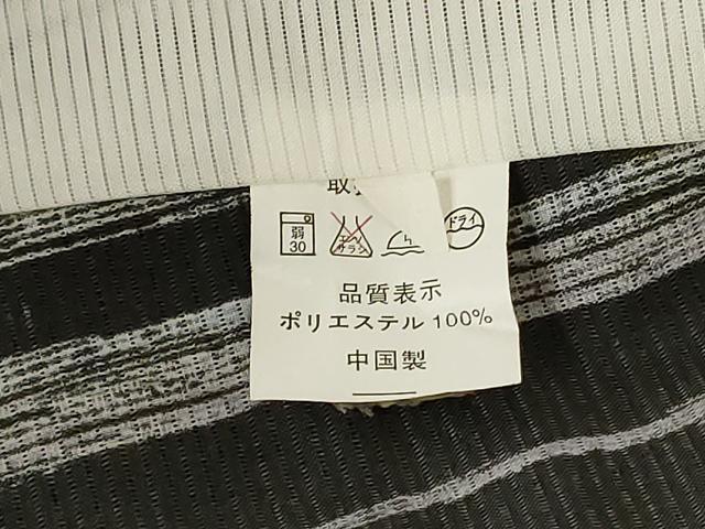 平和屋着物＊夏物 小紋 絽 変わり縞 洗える着物 AABH4022jd