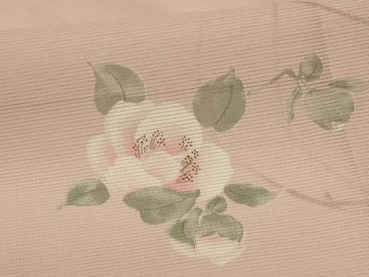 平和屋着物＊夏物 小紋 絽 草花文 金彩 洗える着物 未使用 AABH4029jd