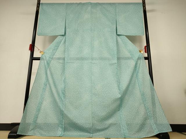 平和屋着物＊夏物 小紋 絽 花間道 ロング丈 洗える着物 AABH4034jd