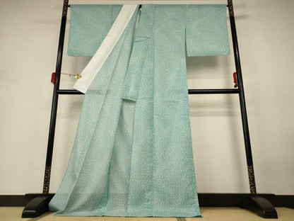 平和屋着物＊夏物 小紋 絽 花間道 ロング丈 洗える着物 AABH4034jd