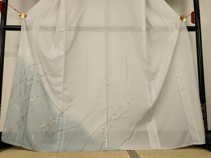 平和屋着物＊夏物 訪問着 絽 草葉文 金銀彩 正絹 逸品 AABH4037jd