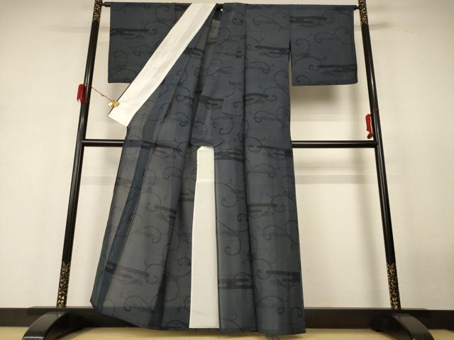 平和屋着物＊夏物　本場大島紬　夏大島　唐草文　正絹　逸品　AABH4039jd 平和屋着物＊夏物 本場大島紬 夏大島 唐草文 正絹 逸品 AABH4039jd