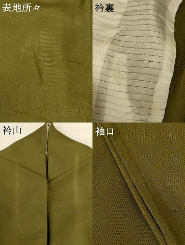 平和屋着物＊夏物 色無地 絽 海松色 正絹 逸品 AABH4040jd