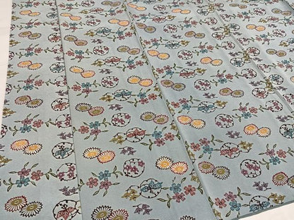 平和屋着物●上質な小紋　紅型　草花文　正絹　逸品　AABH4053ph