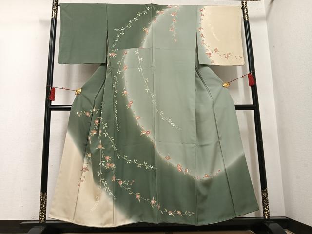 平和屋着物●訪問着　舞桜文　暈し染め　正絹　逸品　AABH8251ph 平和屋着物○訪問着 舞花文 暈し染め 金彩 正絹 逸品 AABE5218cs
