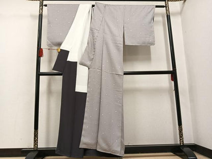 平和屋着物●上質な小紋　丸文　正絹　逸品　未使用　AABH4084ph