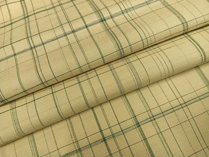 平和屋着物●上質な紬　格子　正絹　逸品　AABH4088ph