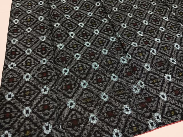 平和屋着物●久留米絣　蜀江花文　綿　逸品　AABH4089ph