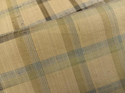 平和屋着物●上質な紬　格子　正絹　逸品　AABH4094ph