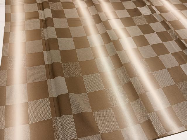 平和屋着物●上質な小紋　市松文　暈し染め　正絹　逸品　AABH4095ph