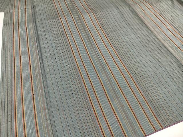 平和屋着物●ぜんまい紬　間道　正絹　逸品　AABH4104ph
