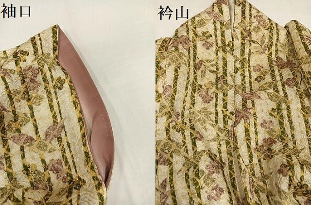平和屋着物●上質な小紋　絞り　草花文　三越扱い　正絹　逸品　AABH4106ph