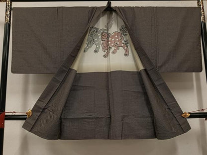 平和屋着物●男性　本場大島紬　アンサンブル　100亀甲　総詰め　正絹　逸品　AABH4108ph