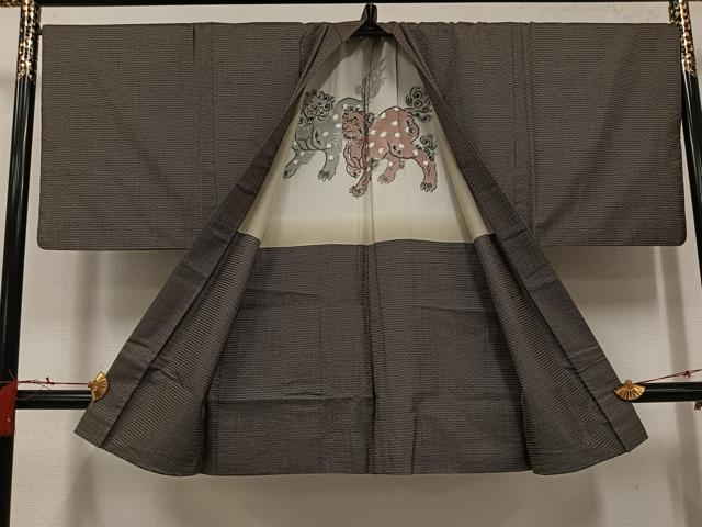 平和屋着物●男性　本場大島紬　アンサンブル　100亀甲　総詰め　正絹　逸品　AABH4108ph