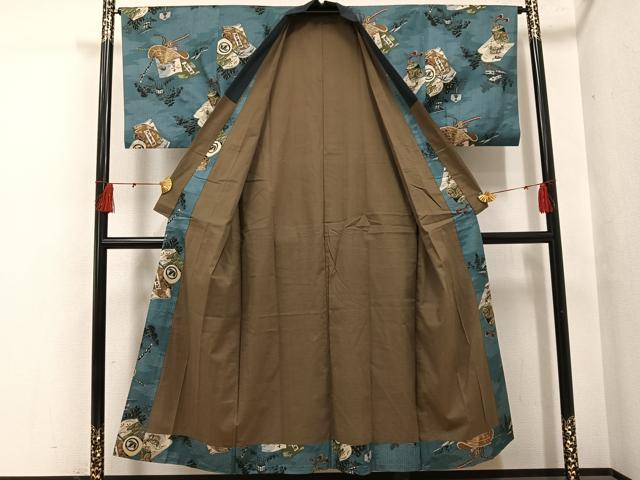 平和屋着物●男性　長襦袢　袷　風景文　AABH4112ph
