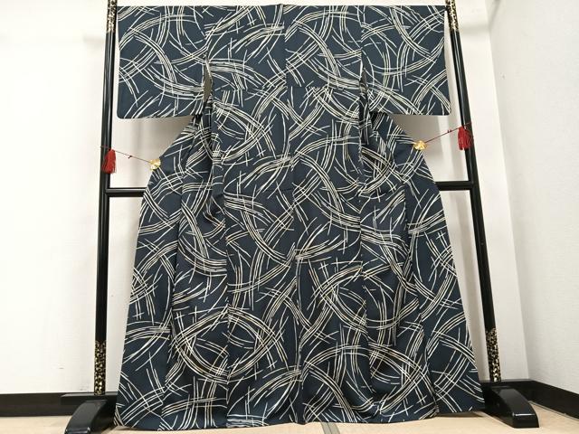 平和屋着物●上質な小紋　芝文　金彩　正絹　逸品　AABH4115ph 平和屋着物○上質な小紋 芝文 金彩 正絹 逸品 AABH4115ph