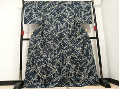 平和屋着物●上質な小紋　芝文　金彩　正絹　逸品　AABH4115ph