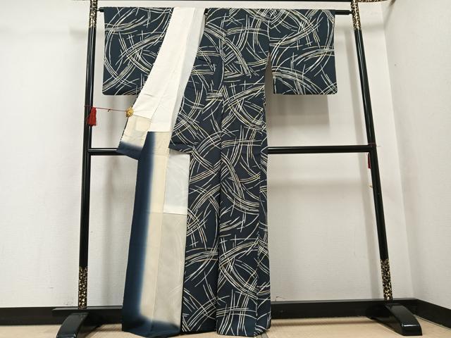 平和屋着物●上質な小紋　芝文　金彩　正絹　逸品　AABH4115ph 平和屋着物▽上質な小紋 単衣 霞文 正絹 逸品 AAAZ1576fy 【公式通販】