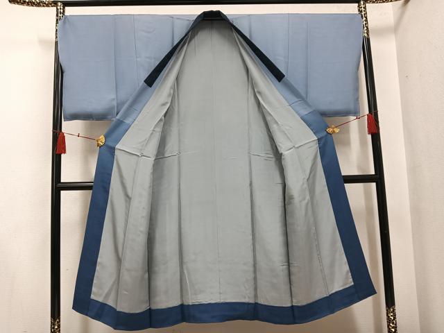 平和屋着物●男性　長襦袢　袷　手描き　風景樹林文　金彩　正絹　逸品　未使用　AABH4118ph