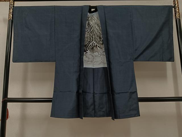 平和屋着物●男性　本場大島紬　アンサンブル　長襦袢(無双仕立て)セット　上村商店　証紙付き　正絹　逸品　AABH4119ph