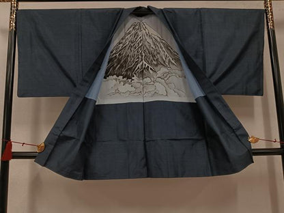 平和屋着物●男性　本場大島紬　アンサンブル　長襦袢(無双仕立て)セット　上村商店　証紙付き　正絹　逸品　AABH4119ph