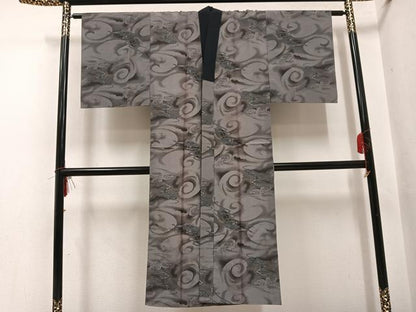 平和屋着物●男性　長襦袢　袷　手描き　龍　金彩　正絹　逸品　AABH4132ph