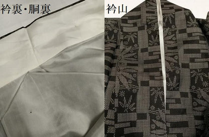 平和屋着物●本場大島紬　一元7マルキ　草花文　正絹　逸品　AABH4134ph