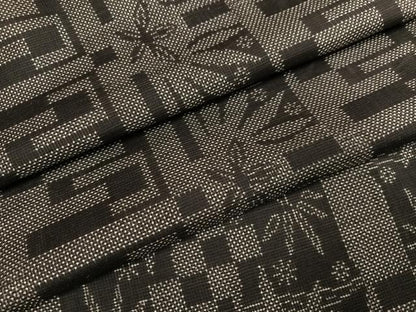 平和屋着物●本場大島紬　一元7マルキ　草花文　正絹　逸品　AABH4134ph