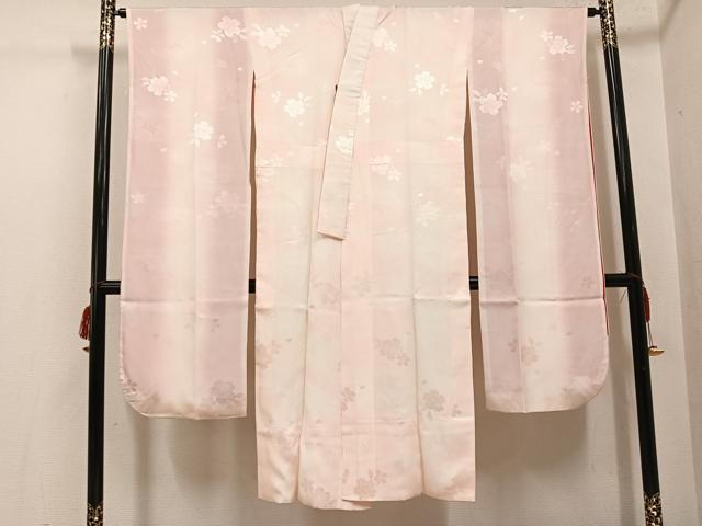 平和屋着物●振袖用長襦袢　袷　兎桜地紋　暈し染め　正絹　逸品　AABH4136ph