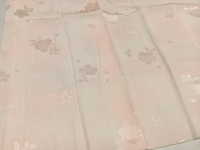 平和屋着物●振袖用長襦袢　袷　兎桜地紋　暈し染め　正絹　逸品　AABH4136ph