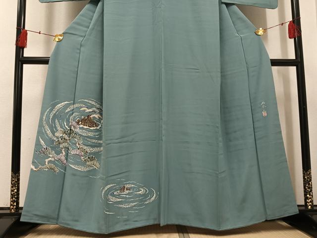 平和屋着物●東京友禅　伊藤幽水　訪問着　浜松風景文　正絹　逸品　AABH4137ph