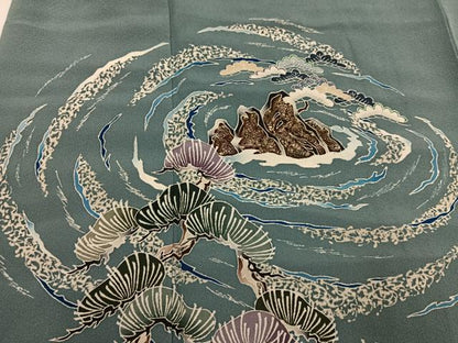 平和屋着物●東京友禅　伊藤幽水　訪問着　浜松風景文　正絹　逸品　AABH4137ph