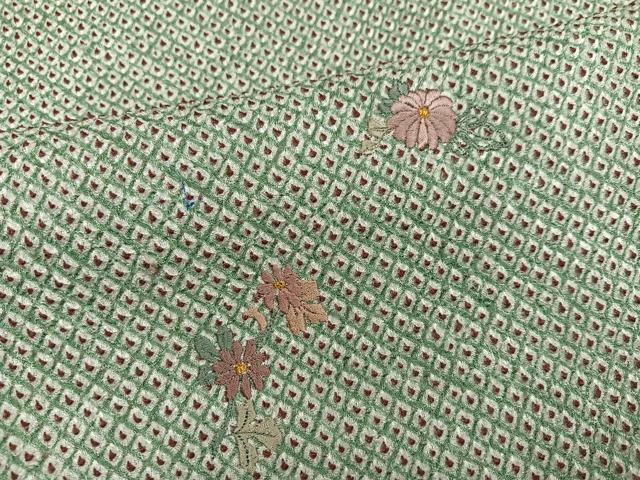 平和屋着物●訪問着　絞り　刺繍　草花文　金糸　正絹　逸品　AABH4138ph