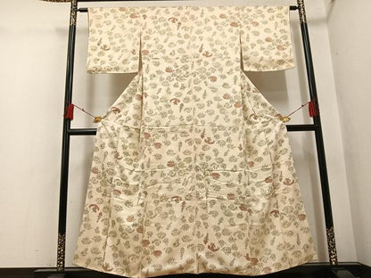 平和屋着物●上質な小紋　手描き　船　正絹　逸品　AABH4140ph