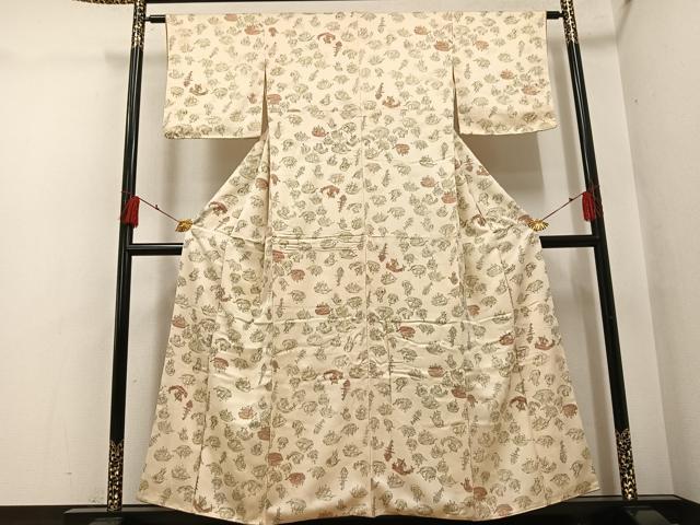 平和屋着物●上質な小紋　手描き　船　正絹　逸品　AABH4140ph