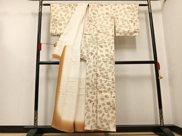 平和屋着物●上質な小紋　手描き　船　正絹　逸品　AABH4140ph