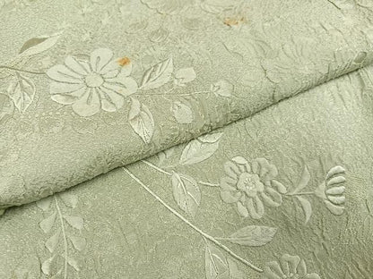平和屋着物●無地絵羽訪問着　辻が花　刺繍　若芽色　正絹　逸品　AABH4143ph