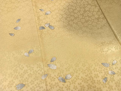 平和屋着物●世界的友禅作家　千地泰弘　訪問着　枝花文　暈し染め　金彩　正絹　逸品　AABH4145ph