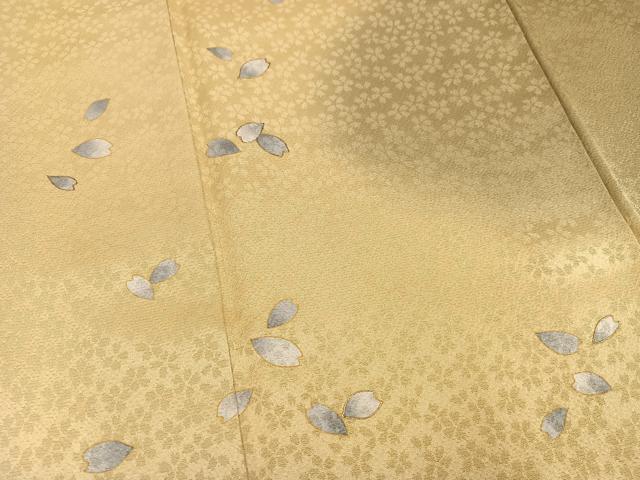 平和屋着物●世界的友禅作家　千地泰弘　訪問着　枝花文　暈し染め　金彩　正絹　逸品　AABH4145ph