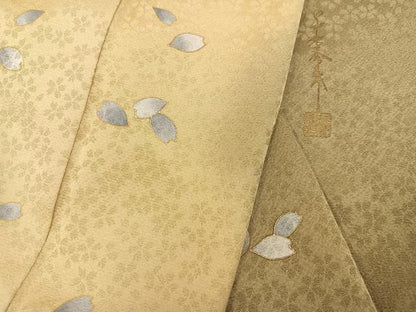 平和屋着物●世界的友禅作家　千地泰弘　訪問着　枝花文　暈し染め　金彩　正絹　逸品　AABH4145ph